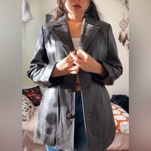 Stunning Real Leather Brown Jacket🤎 Jones New York size PL